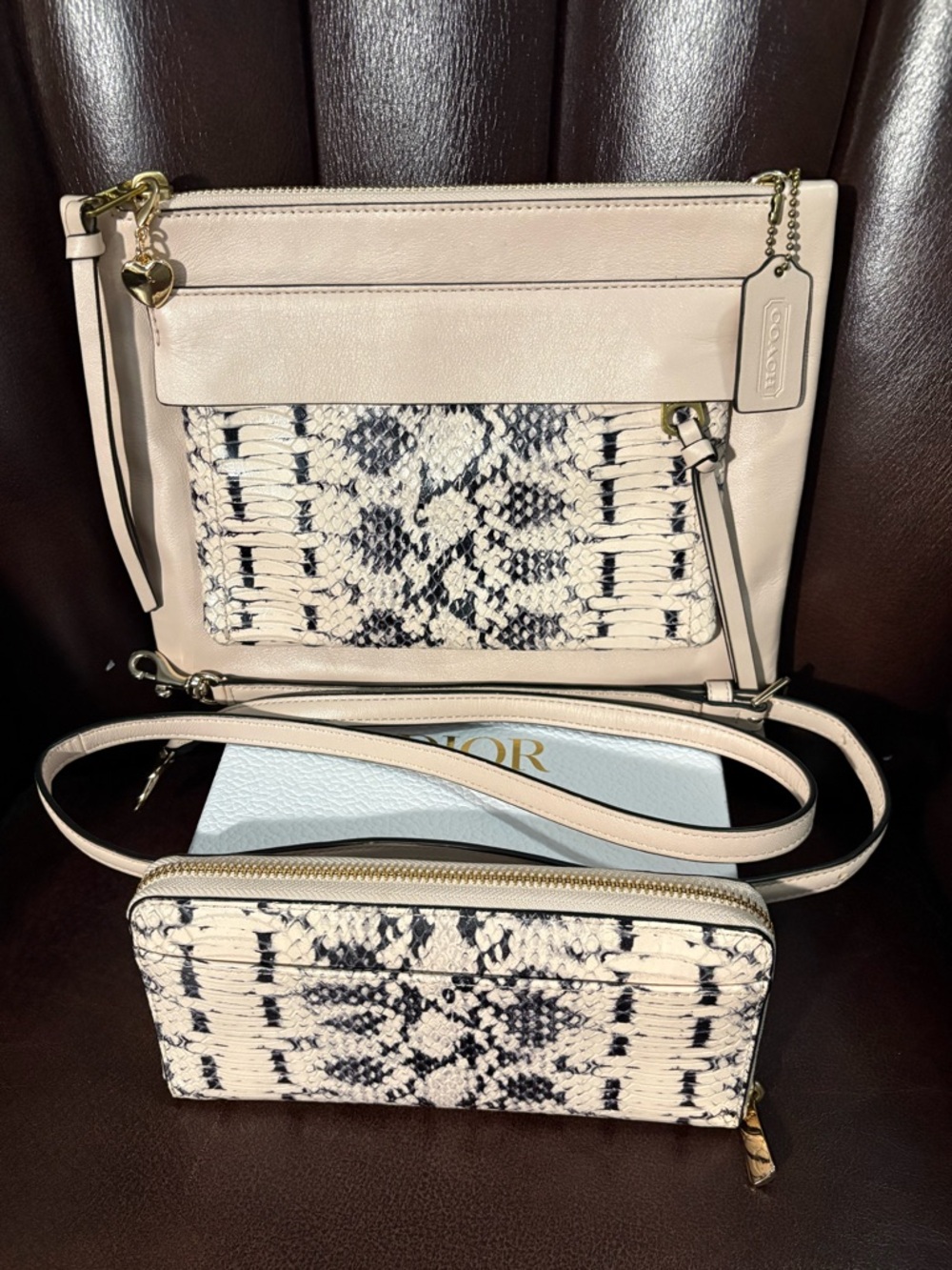 Coach Madison Felicia Python Emb. Crossbody  NWOT w/Matching Wallet NWT 🦄RARE🦄